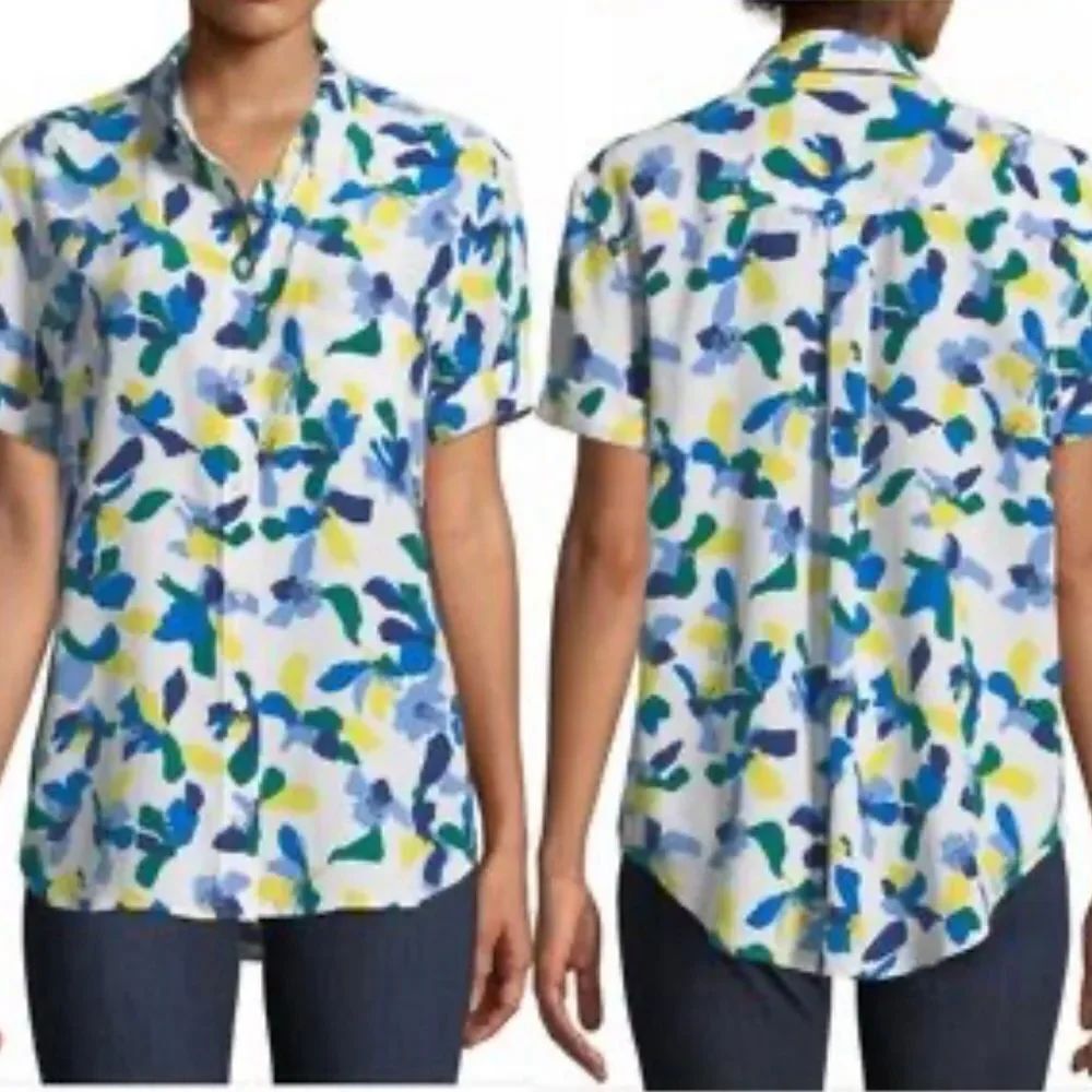 Equipment Multicolor Floral silk Shirt blouse, S